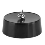Balancier de pendule en métal noir avec pointe en acier inoxydable.