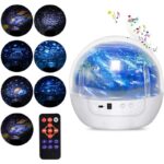 Projecteur d'étoiles avec musique et télécommande.