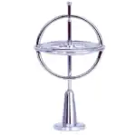 Modèle de porte-astrolabe en métal chromé, parfait pour la décoration scientifique ou comme objet de collection.
