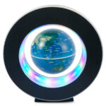 Lampe globe terrestre scientifique avec éclairage LED coloré.