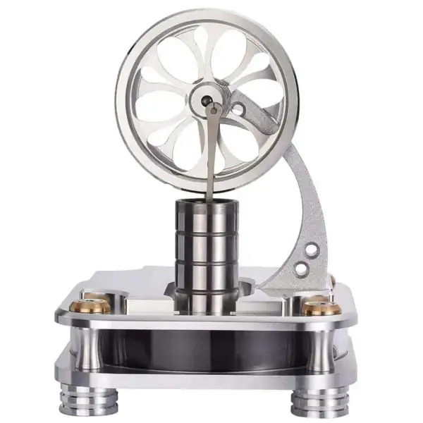Pignon de machine à vapeur vintage en métal, illustrant un mécanisme scientifique ancien avec roue dentée et structure métallique.