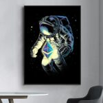 Illustration d'un astronaute flottant dans l'espace, tenant le logo Ethereum lumineux, symbolisant la connexion entre l'exploration spatiale et la technologie blockchain.