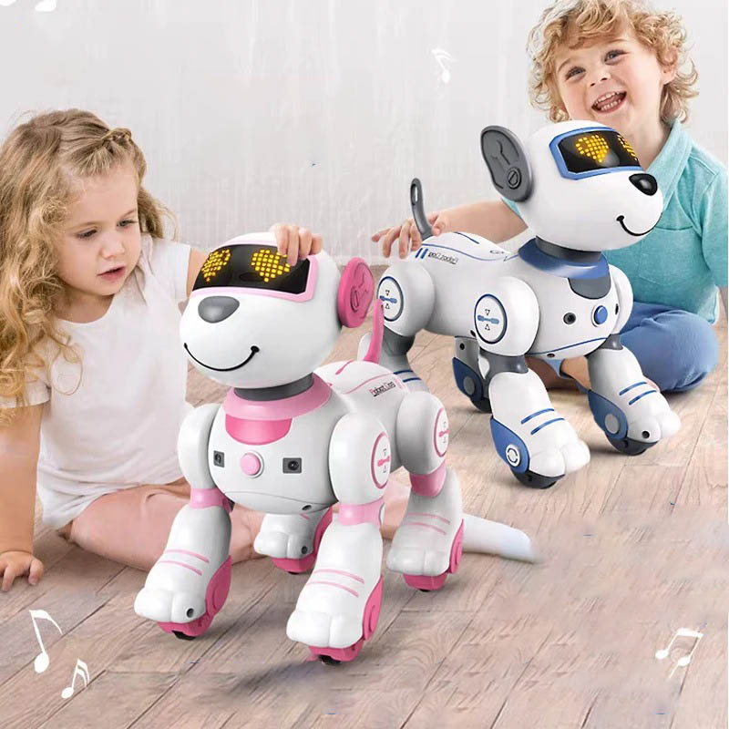 Robot éducatif pour enfants avec écran facial interactif et capteurs tactiles, conçu pour stimuler l'apprentissage et le divertissement des jeunes enfants à travers des activités interactives.