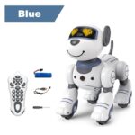 Robot éducatif interactif avec télécommande, batterie rechargeable et accessoires pour apprentissage ludique et développement des compétences chez les enfants.