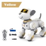 Robot éducatif pour enfants avec télécommande, batterie rechargeable et accessoires, idéal pour l'apprentissage ludique et la stimulation cognitive.