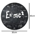 Horloge murale avec design de formules mathématiques et symboles scientifiques, idéale pour les amateurs de sciences et d'éducation.