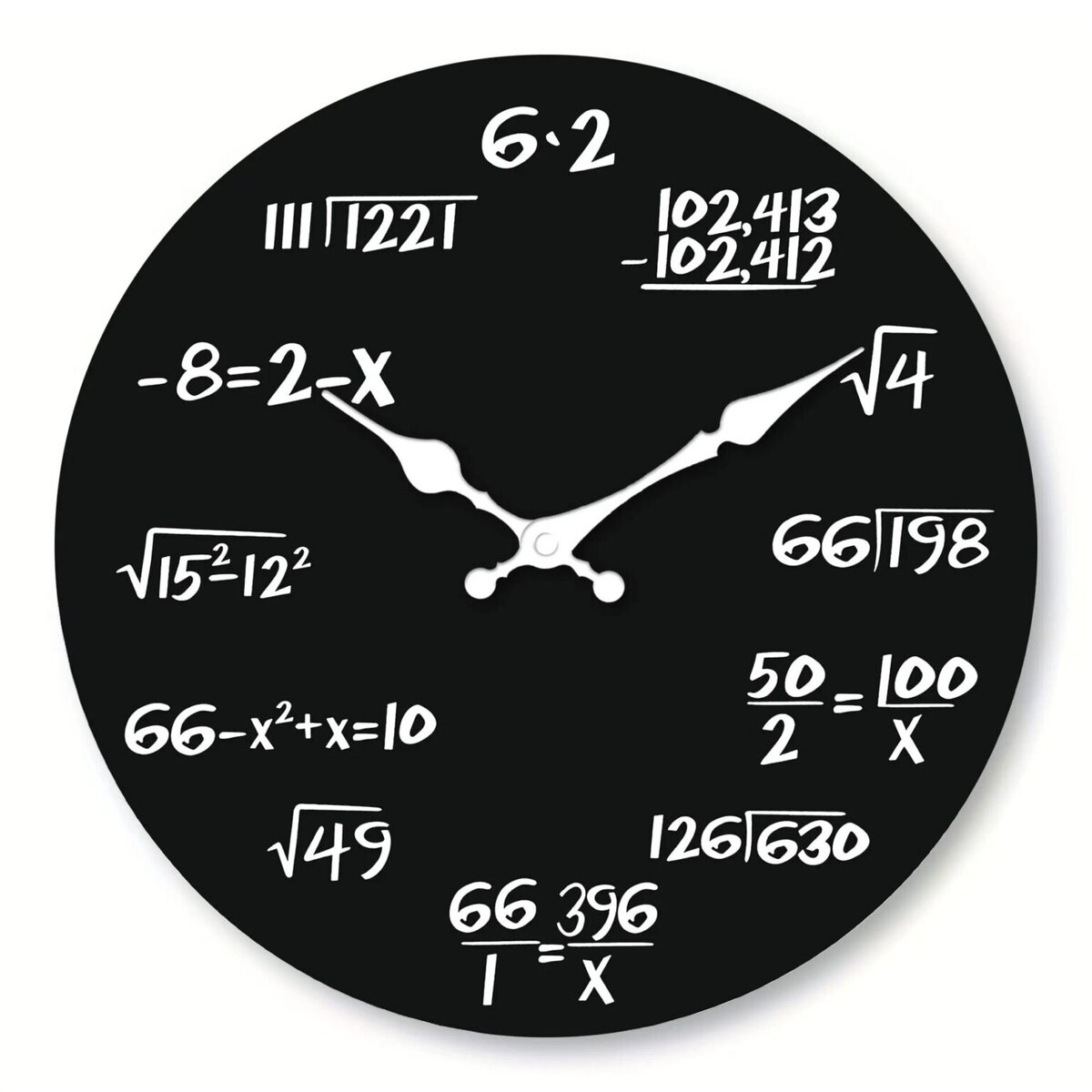 Horloge décorative avec chiffres et formules mathématiques, idéale pour les amateurs de sciences et mathématiques, apportant une touche éducative à votre intérieur.