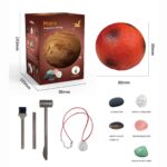 Modèle de planète Mars en minéral pour décoration scientifique et éducative, avec dimensions précises pour collection ou décoration d'intérieur.