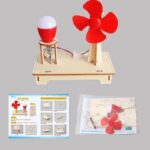 Expérience scientifique avec panneau solaire et ventilateur à énergie solaire, idéal pour l'apprentissage et la démonstration de l'énergie renouvelable.