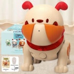 Robot chien interactif pour enfants, jouet éducatif et amusant, avec télécommande, accessoires, et design mignon en forme de chien.