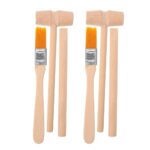 Ensemble de pinceaux en bois avec poils orange, utilisés pour la peinture ou la décoration scientifique, parfaits pour des projets éducatifs ou artistiques.