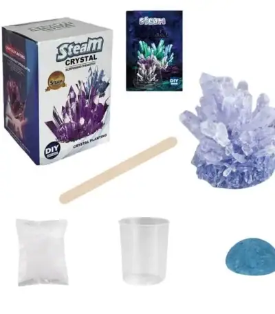 Kit de décoration scientifique avec cristaux de vapeur pour DIY, parfait pour expériences éducatives et décoration innovante.