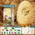 Œuf de dinosaure en résine avec figurines de dinosaures, parfait pour la décoration ou la collection scientifique, idéal pour les amateurs de paléontologie et d'objets éducatifs.