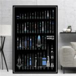 Affiche éducative présentant une collection de fusées et vaisseaux spatiaux, idéale pour les passionnés d'astronomie et de science.