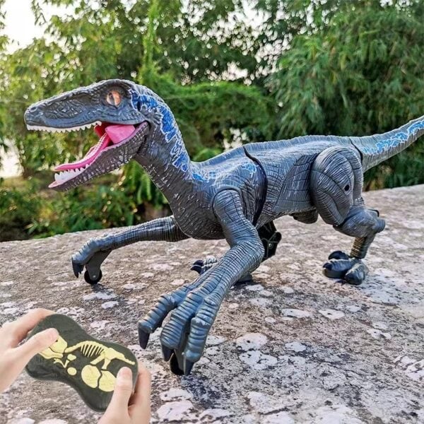 Robot T-Rex en plastique avec télécommande, modèle réaliste et articulé, parfait pour la décoration ou le jeu scientifique.