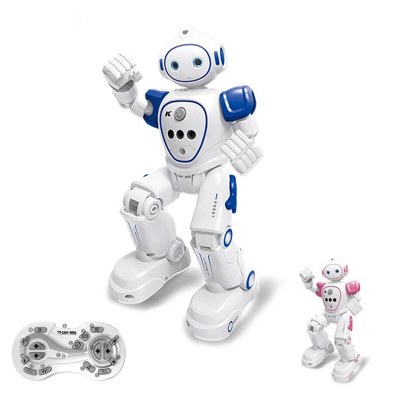 Robot programmable éducatif pour enfants avec télécommande et fonctionnalités interactives.
