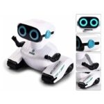 Robot éducatif programmable pour enfants avec écran LED et bras articulé, idéal pour apprendre la robotique et la programmation de manière ludique.