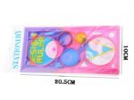 Pistolet à bulles de savon coloré avec éléments scientifiques, idéal pour activités éducatives et divertissement pour enfants.