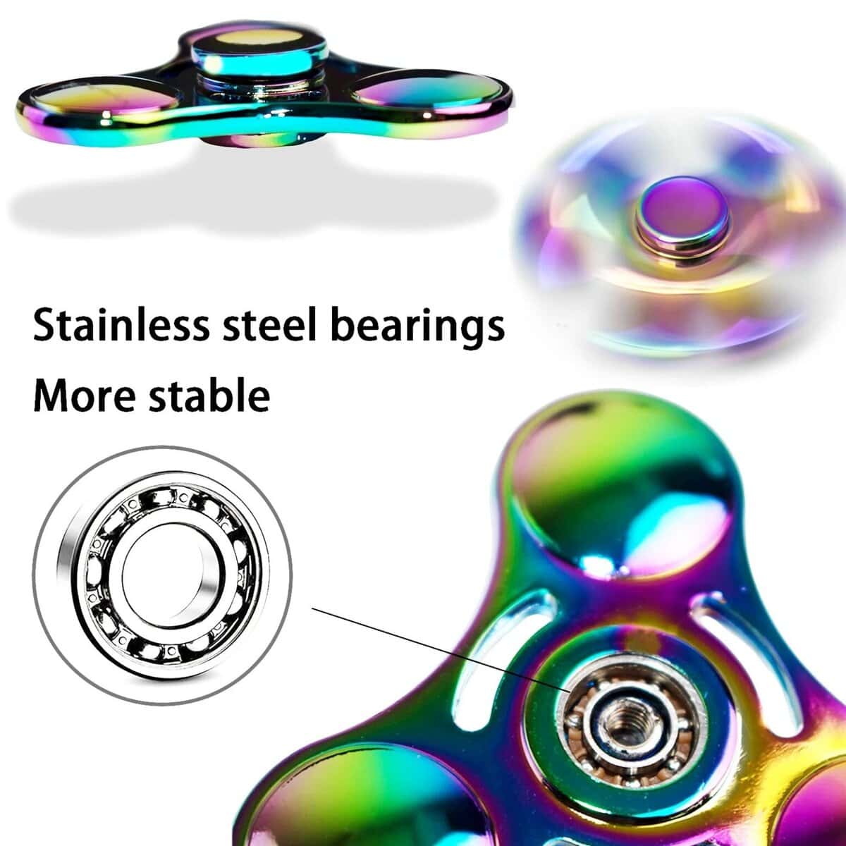 Accessoire de fidget spinner en acier inoxydable avec roulements à billes.