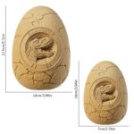 Œuf en pierre avec motif de dinosaure, décoration originale pour collection ou intérieur.