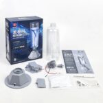 Kit de simulation de tourbillon d'eau avec bouteille, moteur, et accessoires pour expériences éducatives et scientifiques.
