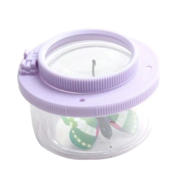 Lampe de poche compacte avec couvercle transparent et insecte décoratif à l'intérieur, idéale pour l'observation en plein air ou comme objet de décoration scientifique.