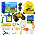 Loupe d'observation pour enfants avec poignée orange, parfaite pour l'exploration de la nature et l'observation des insectes, adaptée aux jeunes explorateurs curieux.