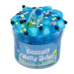 Gelée de mer en bocal avec perles de tapioca et décorations colorées, inspirée de la boisson boba. Parfait pour la décoration ou la collection d'objets scientifiques ludiques.