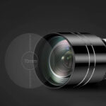Objectif de télescope avec mesure de 70mm.