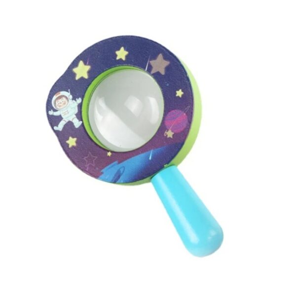 Loupe d'exploration spatiale pour enfants avec design d'astronaute et étoiles, idéale pour découvrir le monde de l'astronomie et de la science de manière ludique.