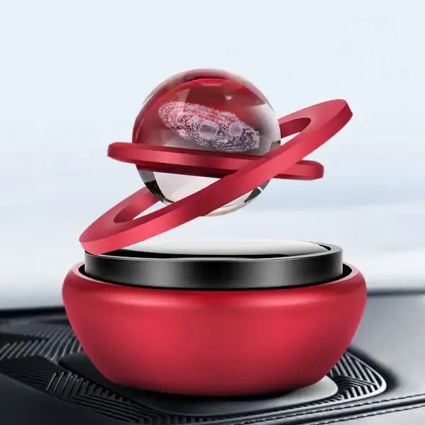 Objet scientifique en verre avec anneaux orbitaux, décoration de style futuriste pour les amateurs de science et d'objets décoratifs innovants.