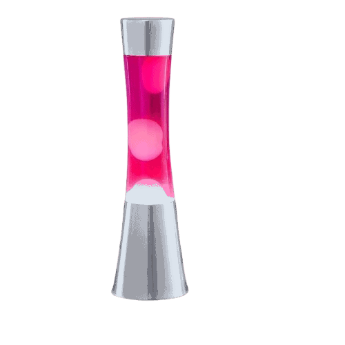 Objet scientifique | Vase lumineux en forme de sablier avec LED rose.