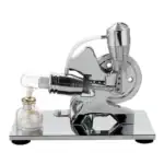 Dispositif de distillation en métal avec composants en verre pour expériences scientifiques.