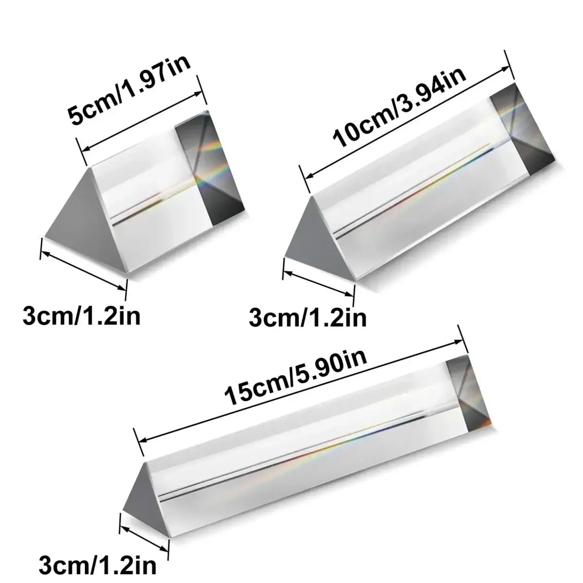 Pyramide en verre transparente avec dimensions précises pour expériences scientifiques et démonstrations éducatives, idéale pour la décoration de science ou la recherche pédagogique.