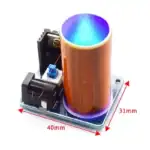 Module électrique avec bobine en cuivre, composants électroniques et dimensions 40mm x 31mm, idéal pour expériences scientifiques ou projets éducatifs.