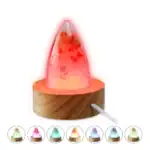 Lampe de décoration en forme de volcan avec lumière LED changeante et effets de lave rougeoyant, idéale pour une ambiance relaxante ou ludique dans une chambre ou un salon.