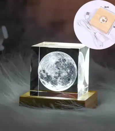 Lampe Cube Lune 3D avec LED.