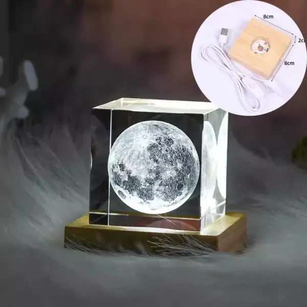 Lampe Cube Lune 3D avec LED.