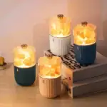 Vase lumineux en forme de capsule avec éclairage chaud, idéal pour la décoration intérieure ou comme objet de décoration scientifique.