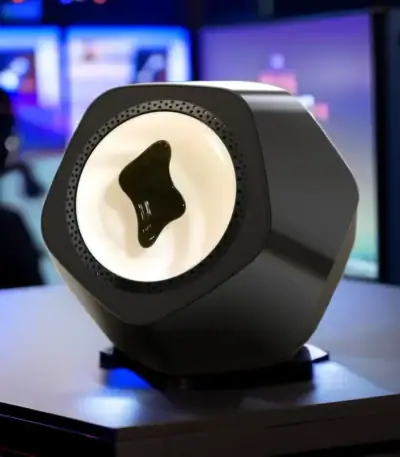 Lampe de décoration scientifique moderne avec un design unique, idéale pour un environnement de laboratoire ou un espace de décoration thématique scientifique.
