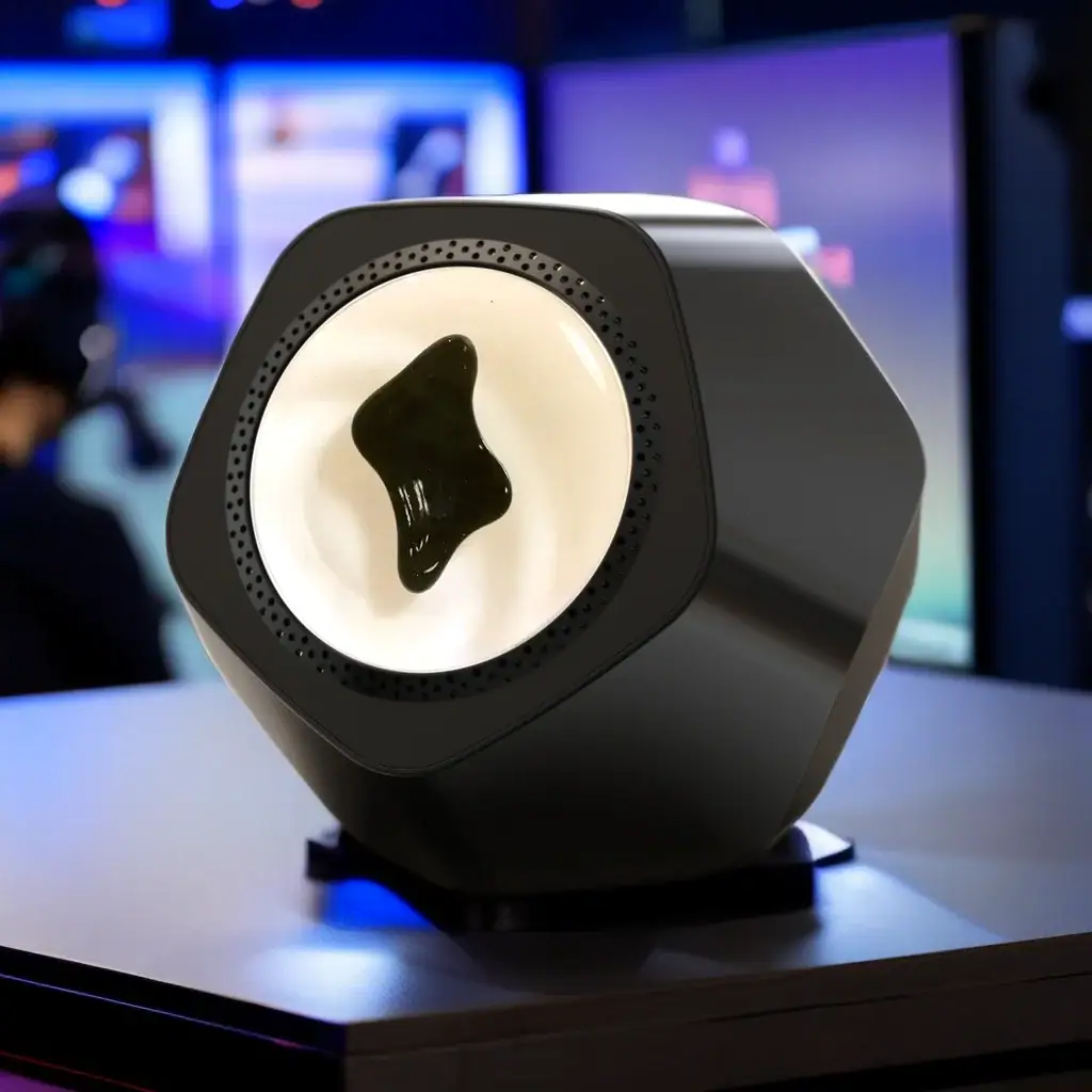 Lampe de décoration scientifique moderne avec un design unique, idéale pour un environnement de laboratoire ou un espace de décoration thématique scientifique.