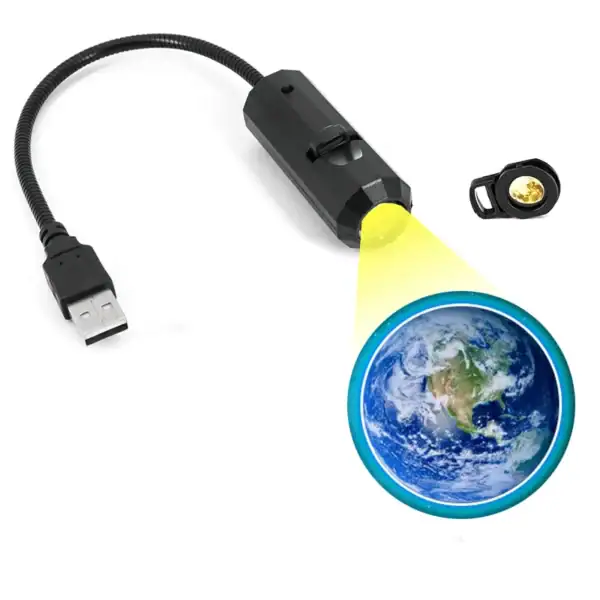 Baladeuse USB avec loupe LED pour explorer la planète Terre.