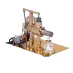 Microscope de laboratoire vintage en laiton avec accessoires, idéal pour décoration scientifique ou collection d'objets d'époque.