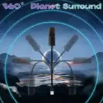 Chargeur 360° pour téléphone avec design scientifique et futuriste.
