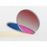 Miroir rond coloré avec cadre en métal, décoration moderne et élégante pour intérieur.