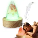 Lampe volcan LED colorée pour décoration intérieure, apportant une ambiance chaleureuse et éducative dans votre espace.