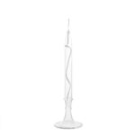 Vase en verre transparent avec une spirale élégante, parfait pour la décoration scientifique ou moderne.