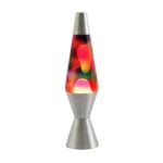 Lampe lava colorée avec base en métal, idéale pour la décoration scientifique et ludique.