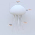 Pictogramme d'une méduse en plastique blanc avec tentacules longues, idéale pour la décoration de laboratoire ou d'espace scientifique.