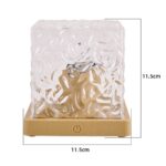 LAMPE LED en verre décoratif avec base en bois naturel.